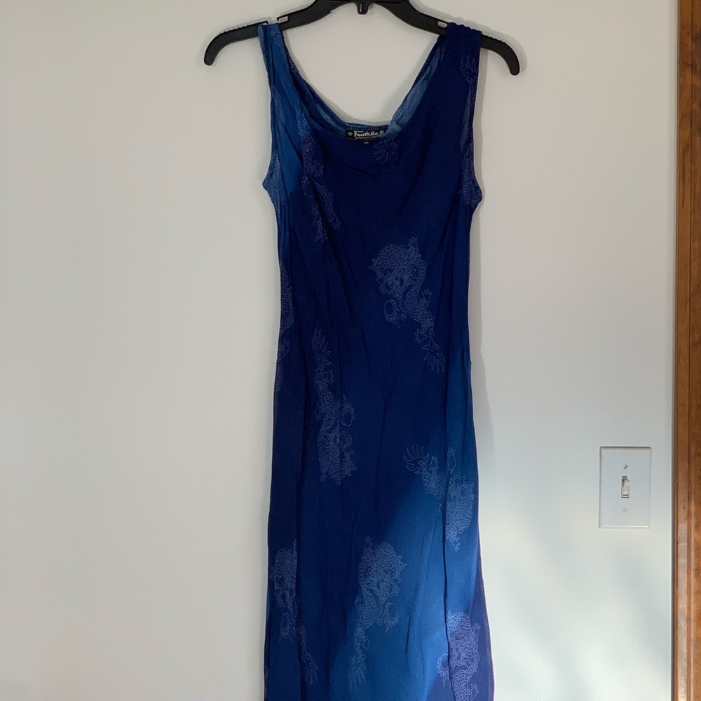 Vintage dragon print maxi dress